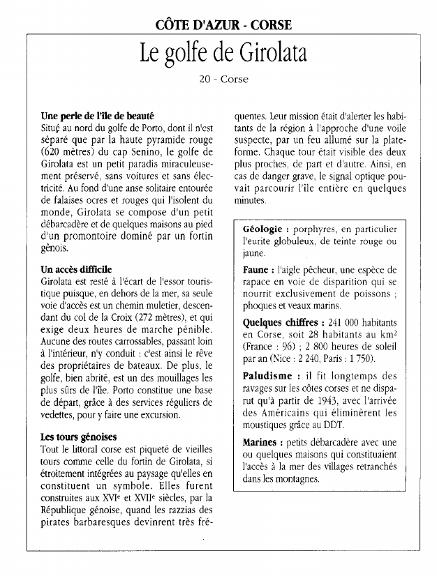 Prévisualisation du document CÔTE D'AZUR - CORSELe golfe de Girolata.