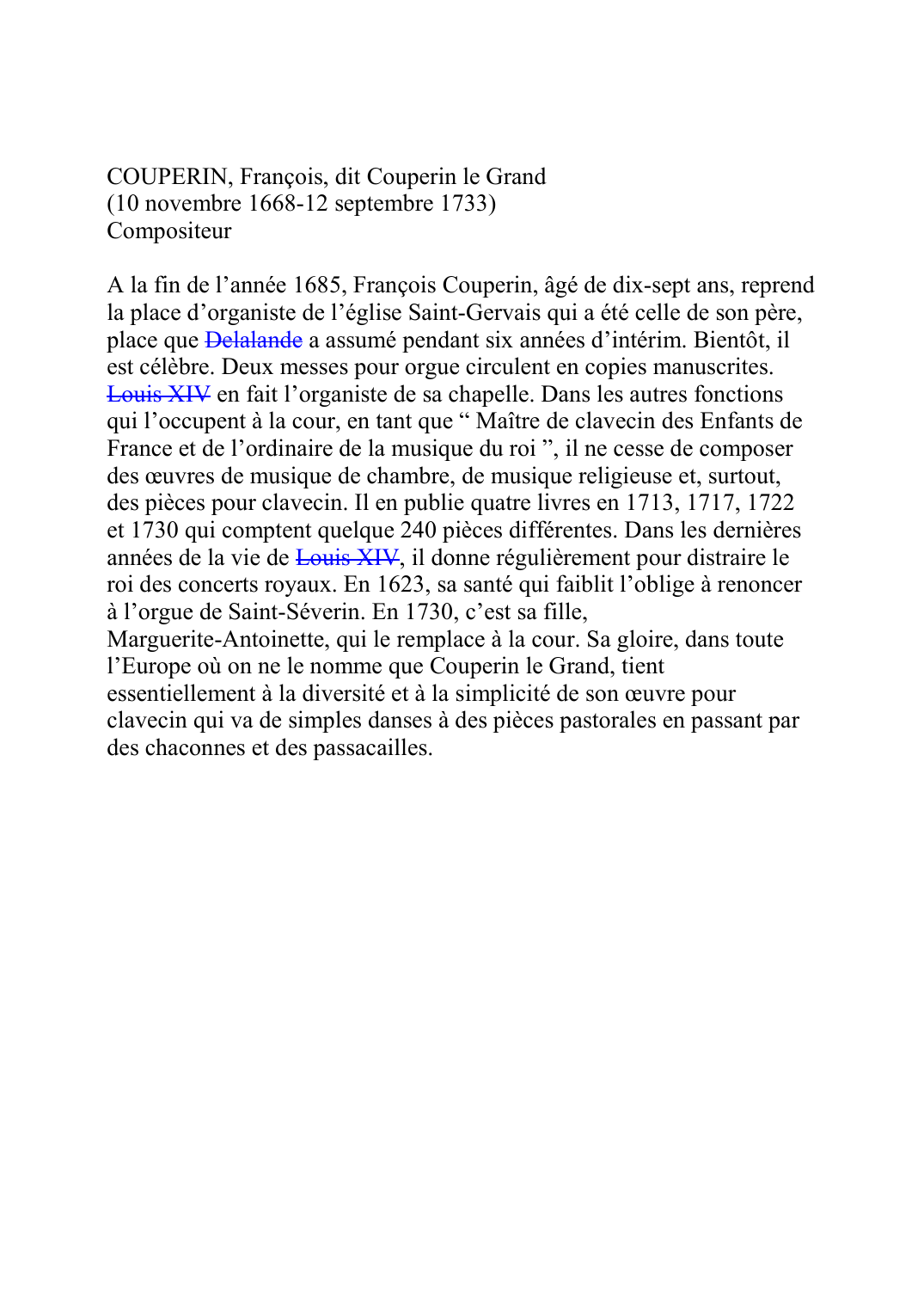 Prévisualisation du document COUPERIN, François, dit Couperin le Grand (10 novembre 1668-12 septembre