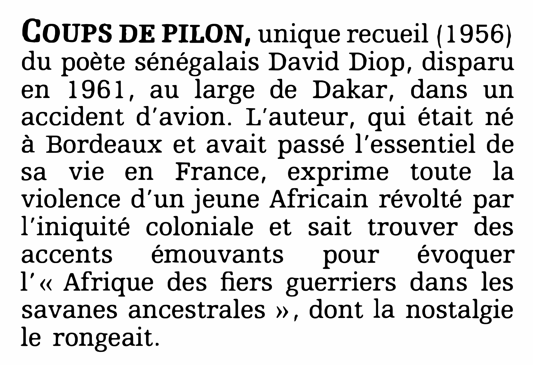 Prévisualisation du document COUPS DE PILON