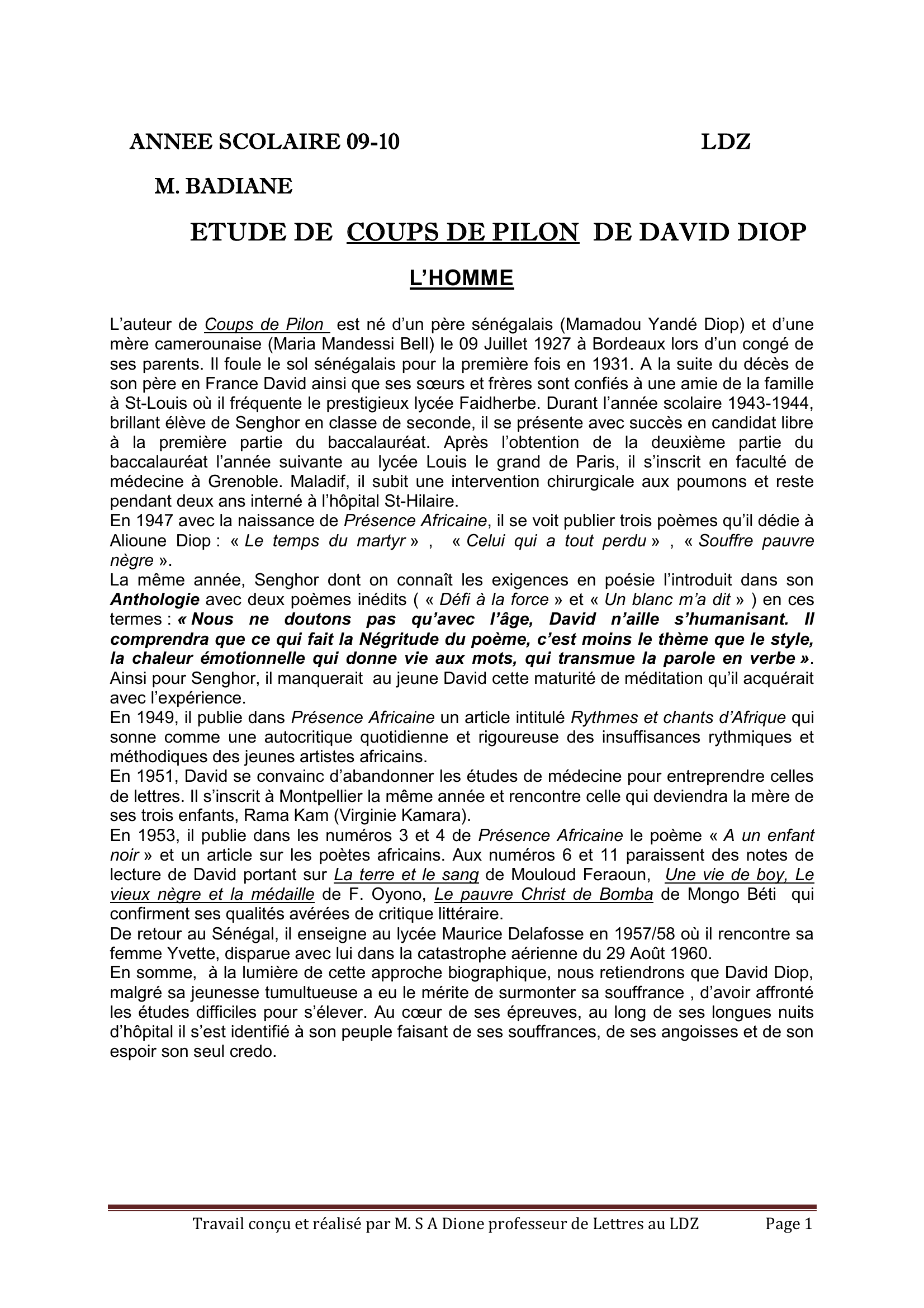 Prévisualisation du document COUPS DE PILON