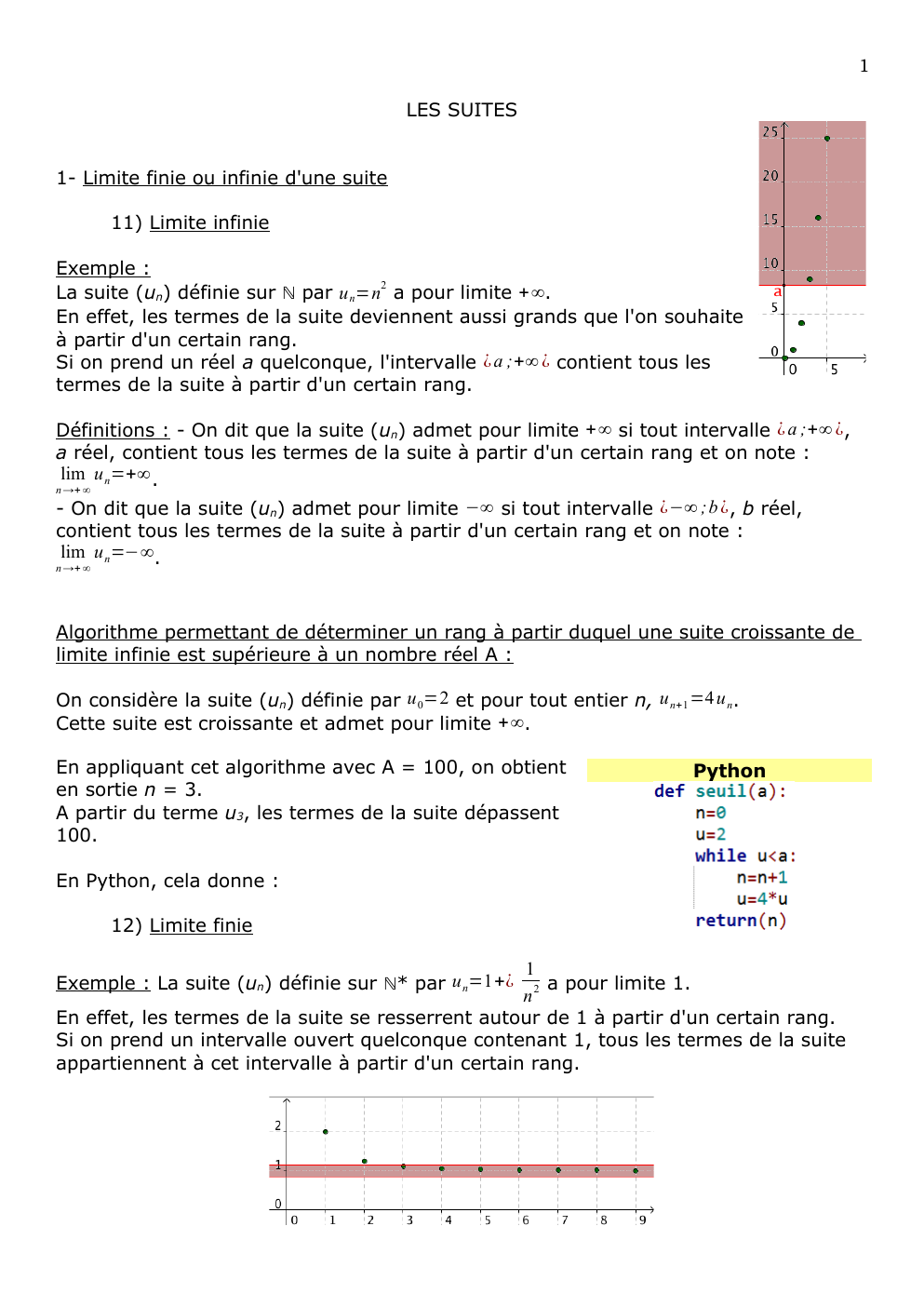 Prévisualisation du document cour sur les limites de suites