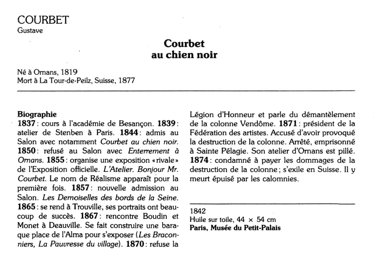 Prévisualisation du document COURBET Gustave : Courbet au chien noir