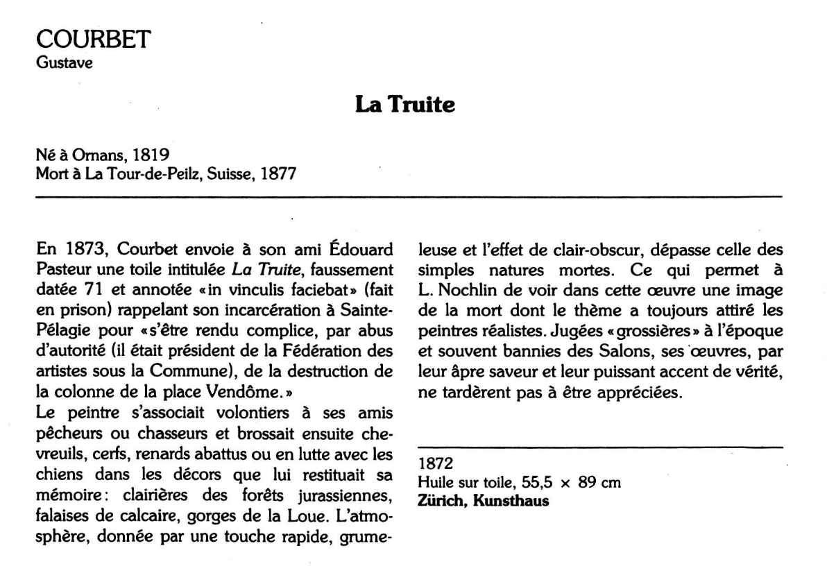 Prévisualisation du document COURBET Gustave : La Truite
