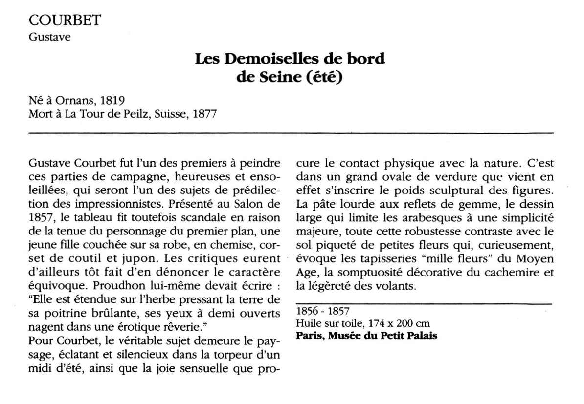 Prévisualisation du document COURBET Gustave : Les Demoiselles de bord de Seine (été)
