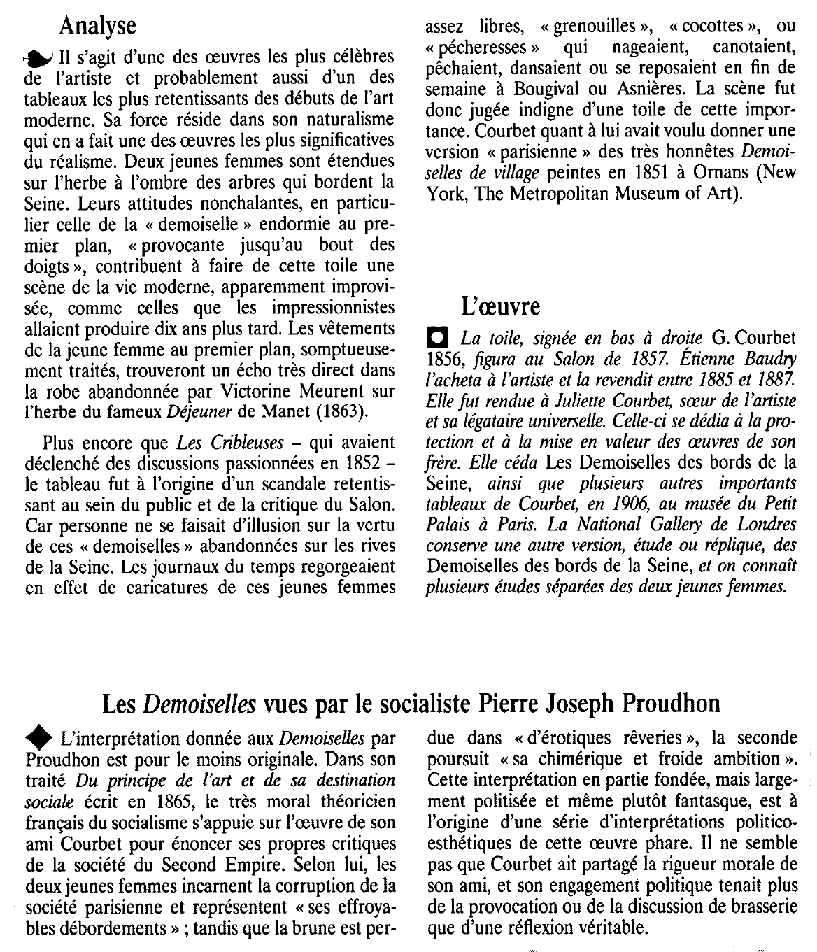 Prévisualisation du document COURBET Gustave : LES DEMOISELLES DES BORDS DE LA SEINE