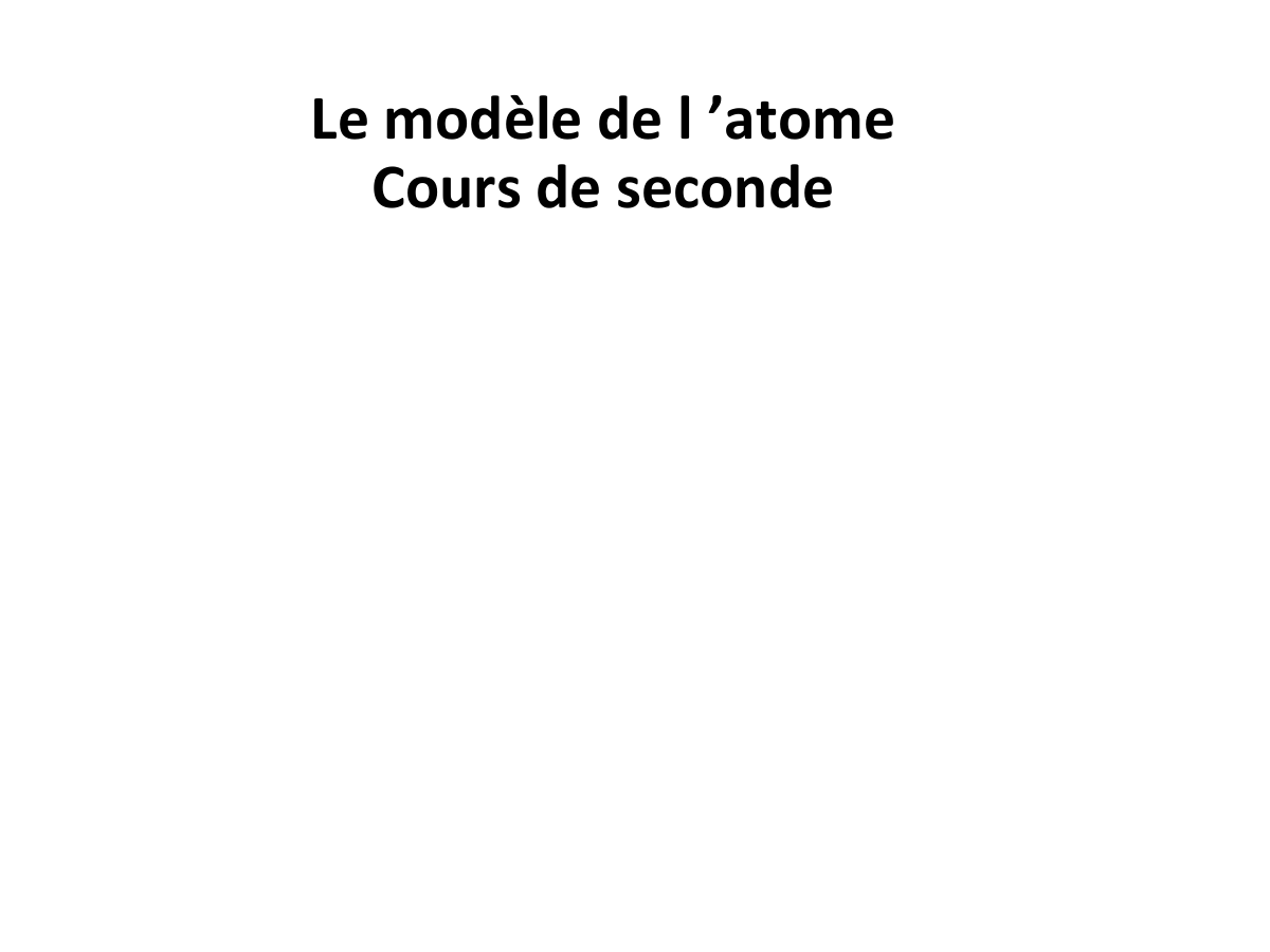 Prévisualisation du document Cours atome seconde