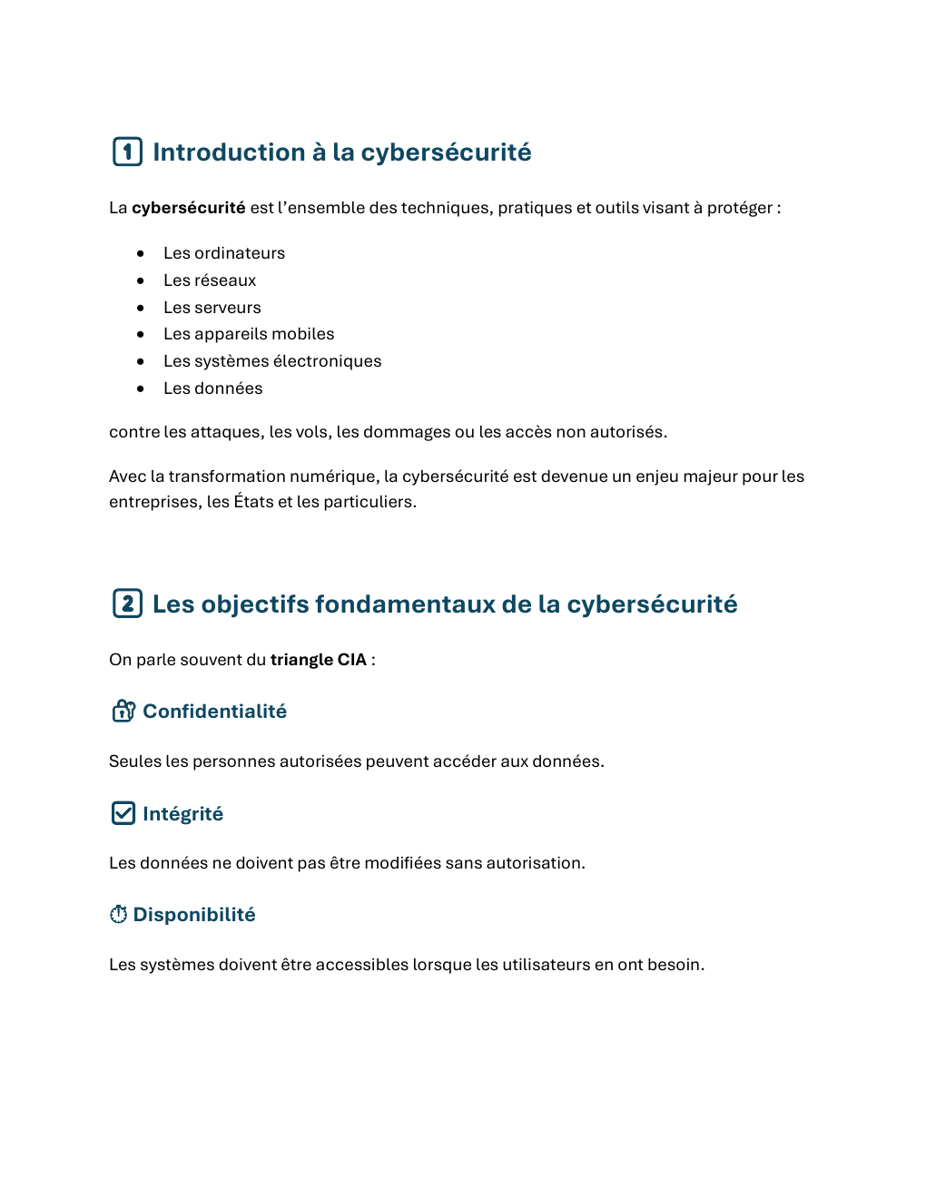 Prévisualisation du document Cours Cyberscecurité