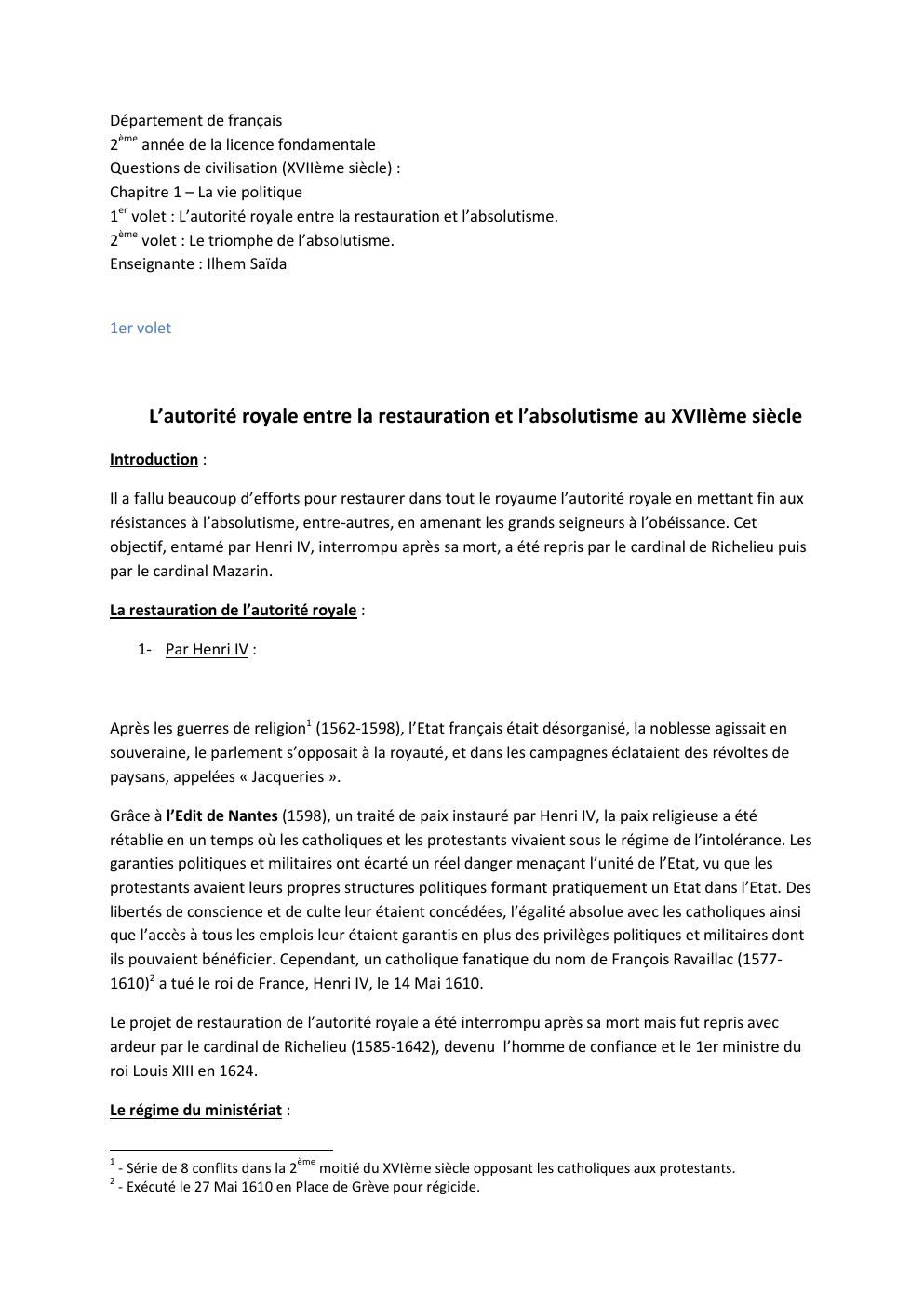 Prévisualisation du document Cours de civilisation