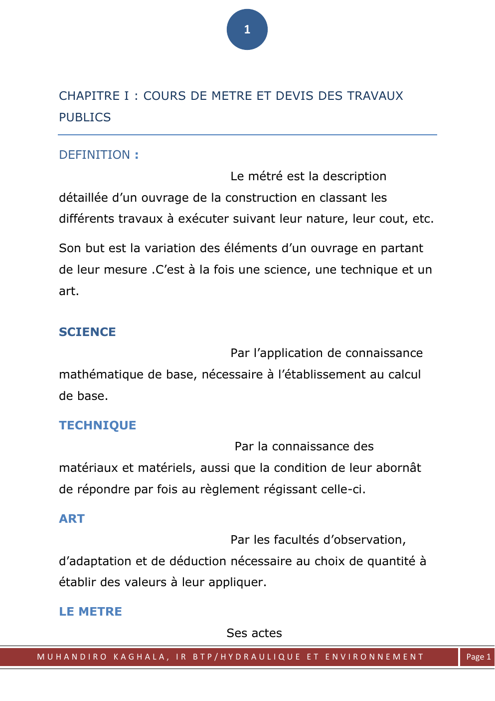 Prévisualisation du document Cours de devis inbtp