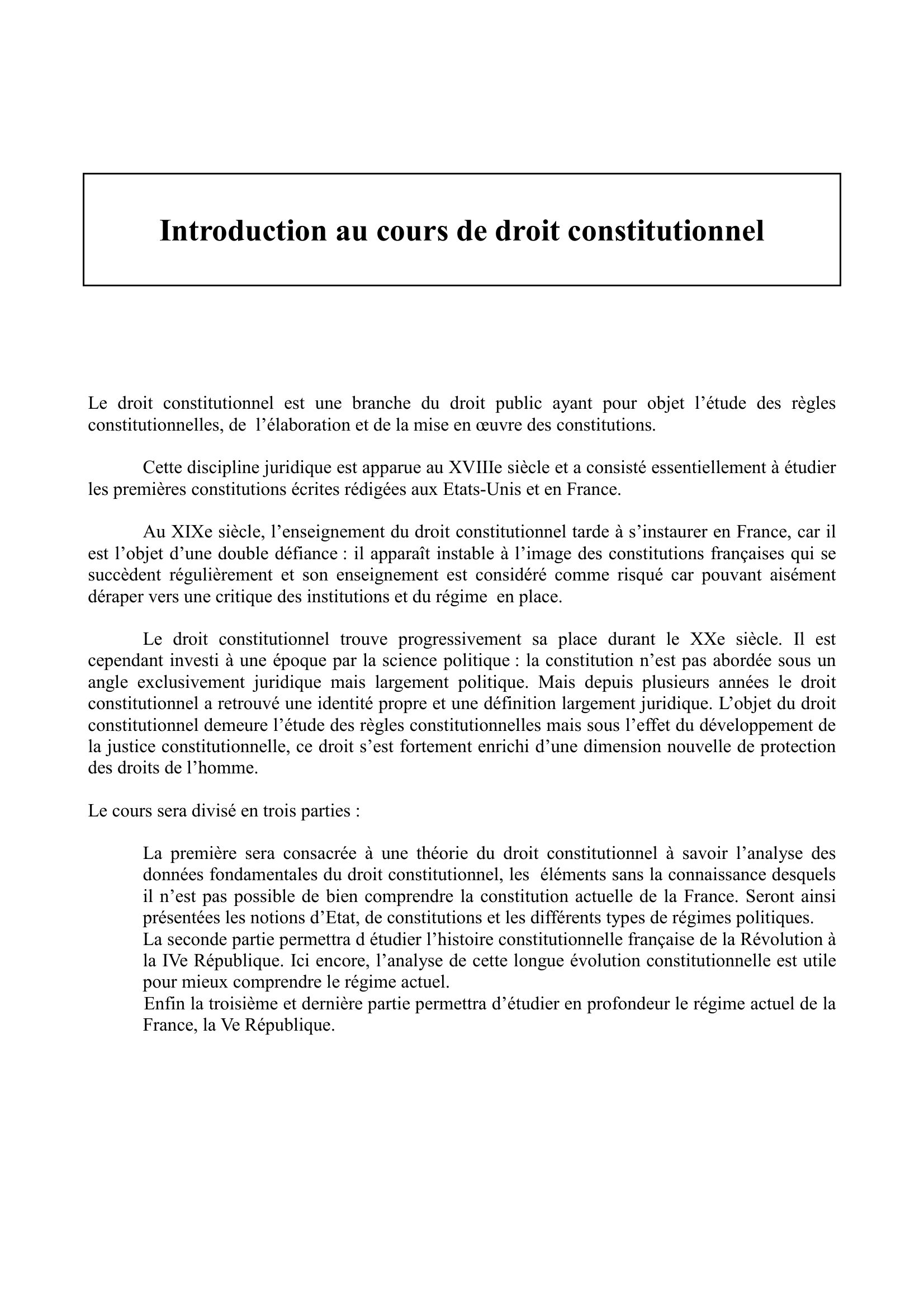 Prévisualisation du document COURS DE DROIT CONSTITUTIONNEL