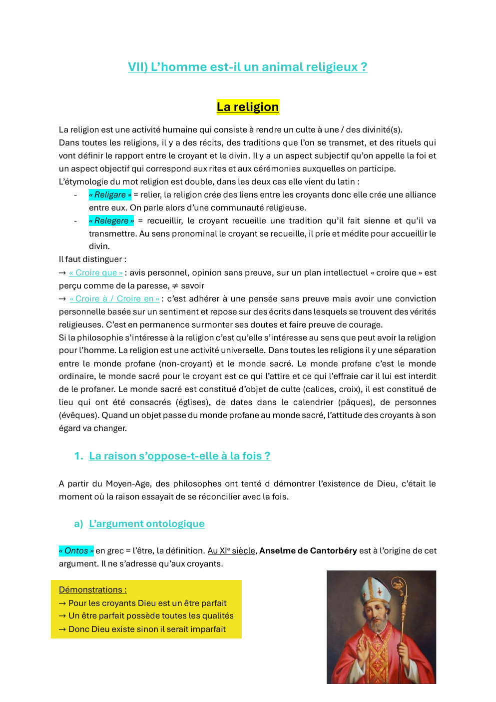 Prévisualisation du document Cours de philo l’homme est-il un animal religieux
