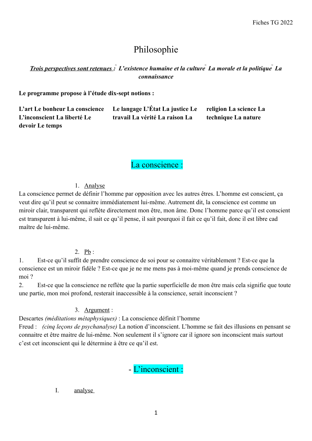 Prévisualisation du document cours de philo (notes de cours)