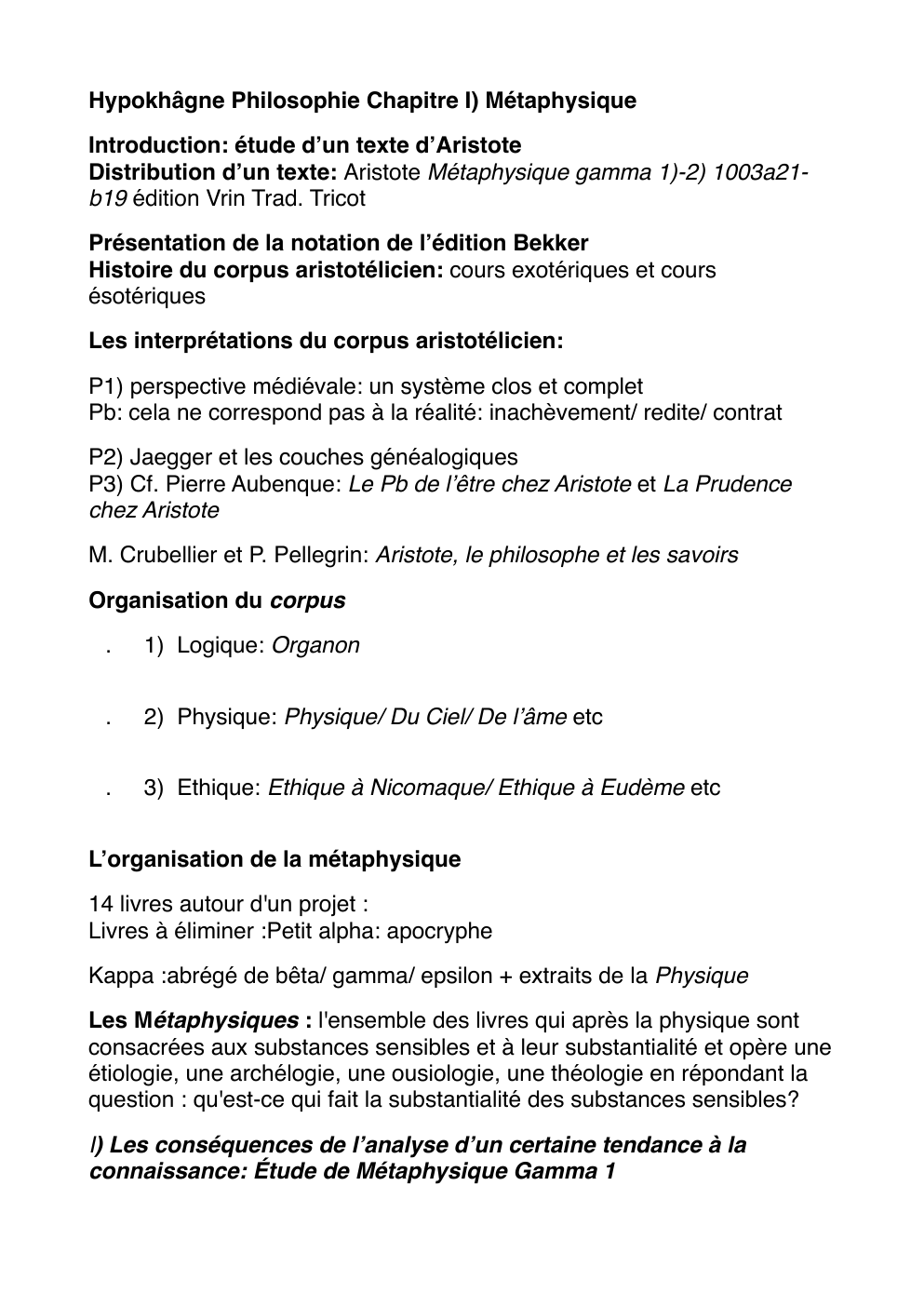 Prévisualisation du document Cours de philosophie : métaphysique