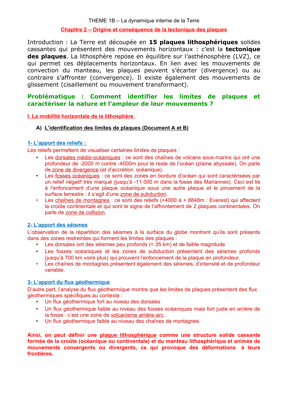 Prévisualisation du document cours de svt geologie de premiere