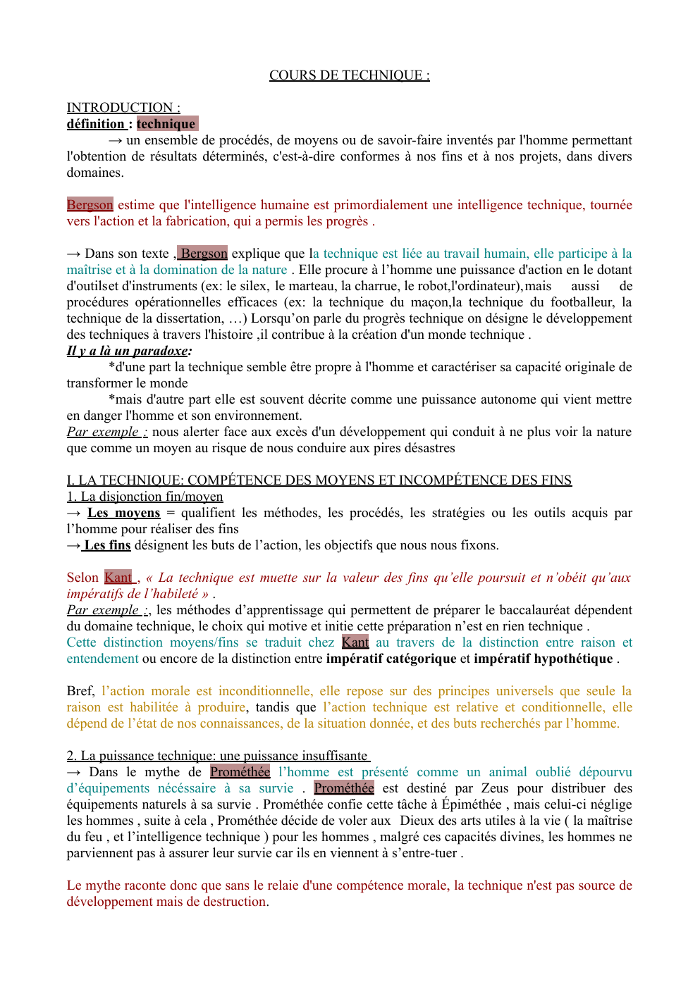 Prévisualisation du document COURS DE TECHNIQUE