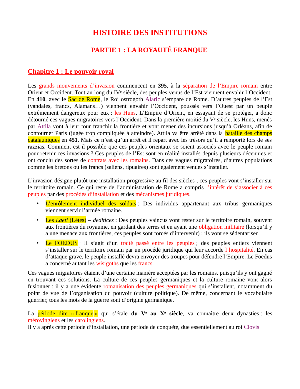 Prévisualisation du document Cours d'histoire des institutions