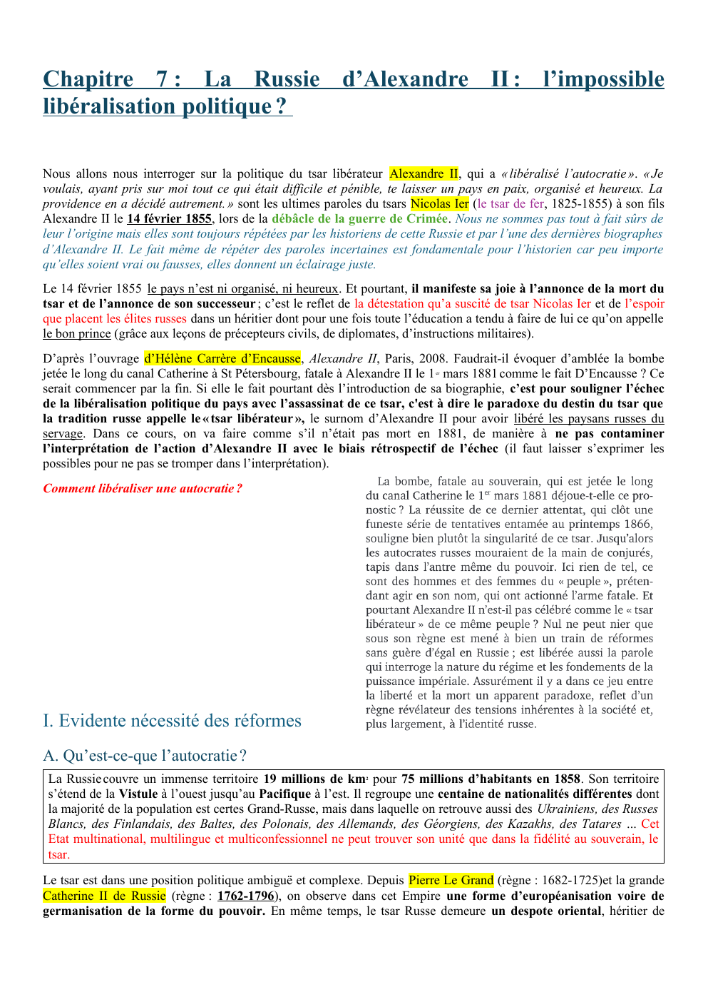 Prévisualisation du document Cours d'histoire et historiographie du 19ème siècle