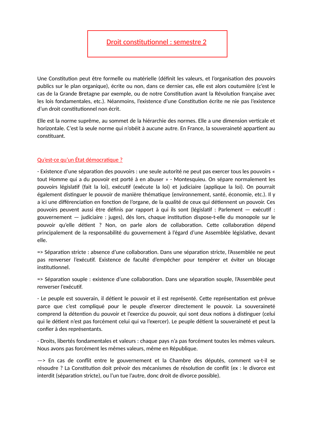 Prévisualisation du document cours droit constitutionnel