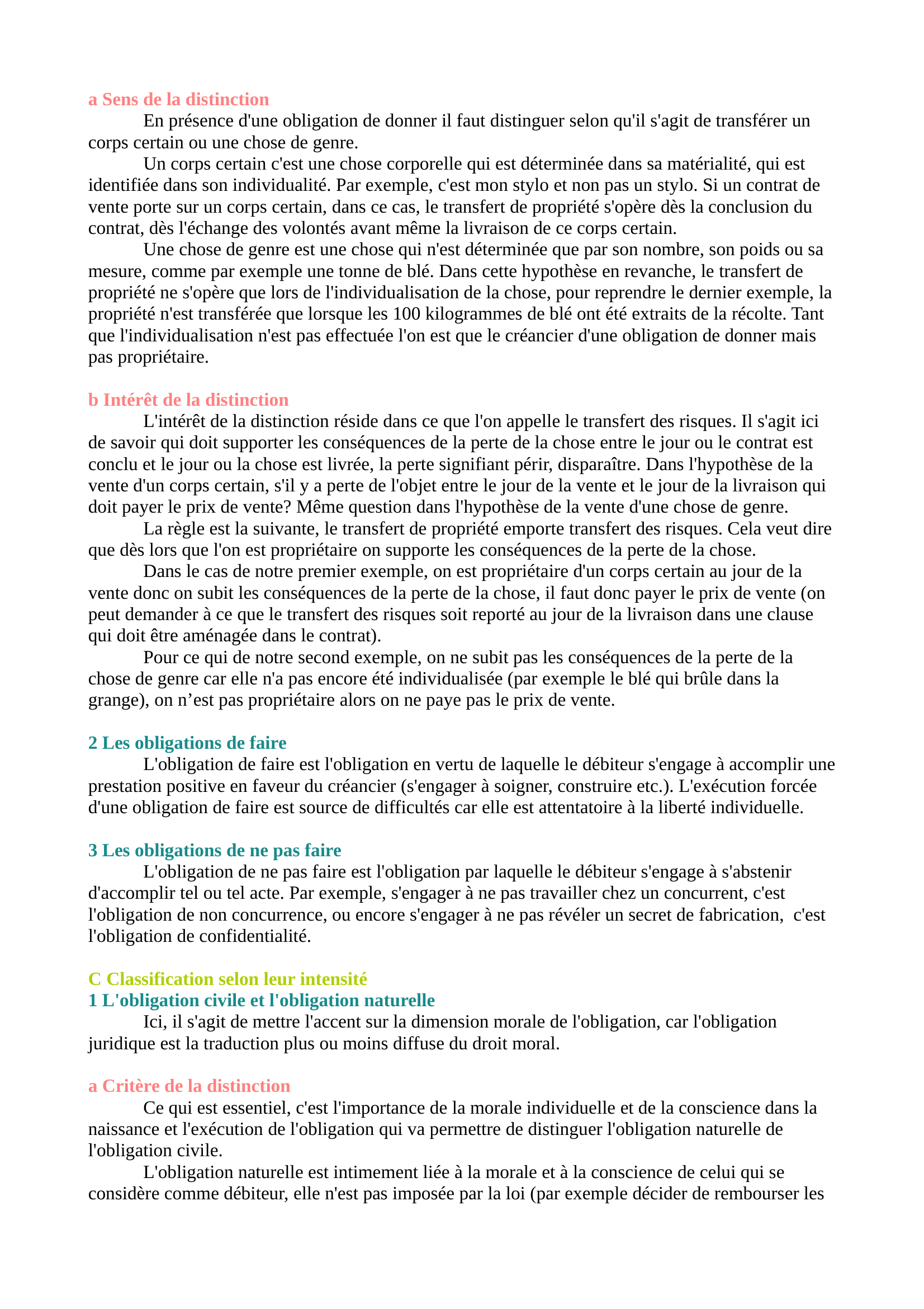 Prévisualisation du document Cours Droit des obligations