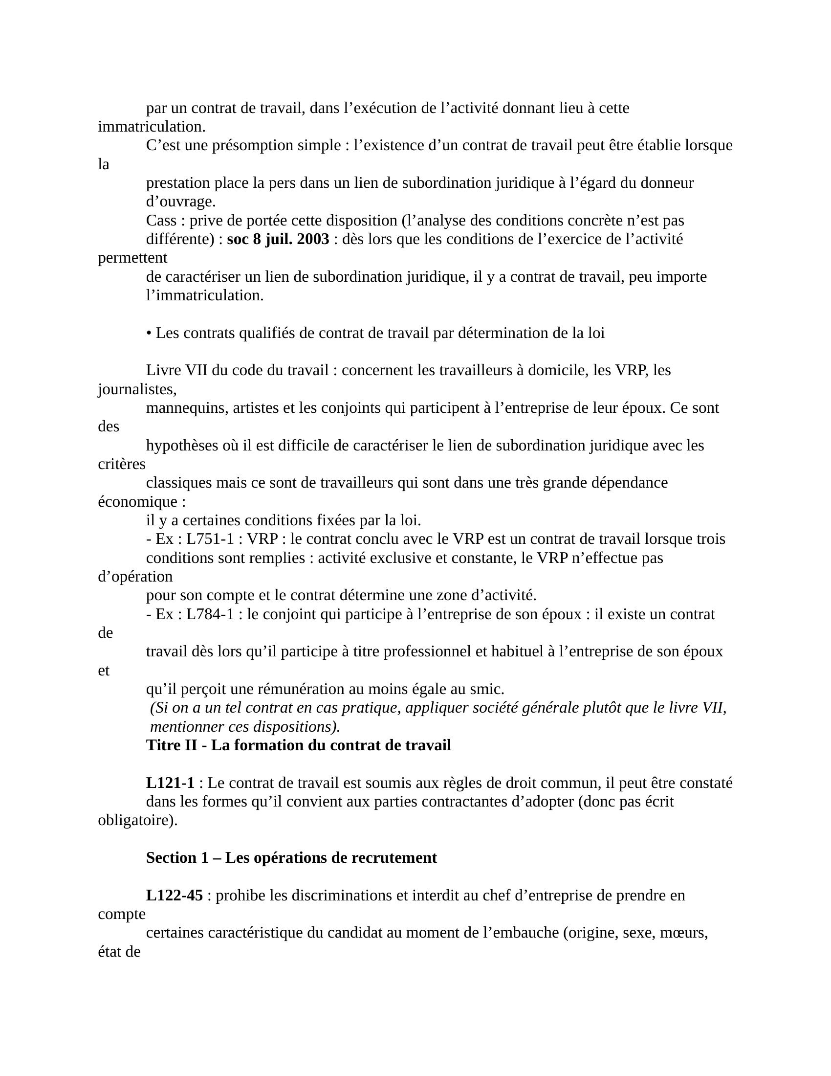 Prévisualisation du document cours droit du travail