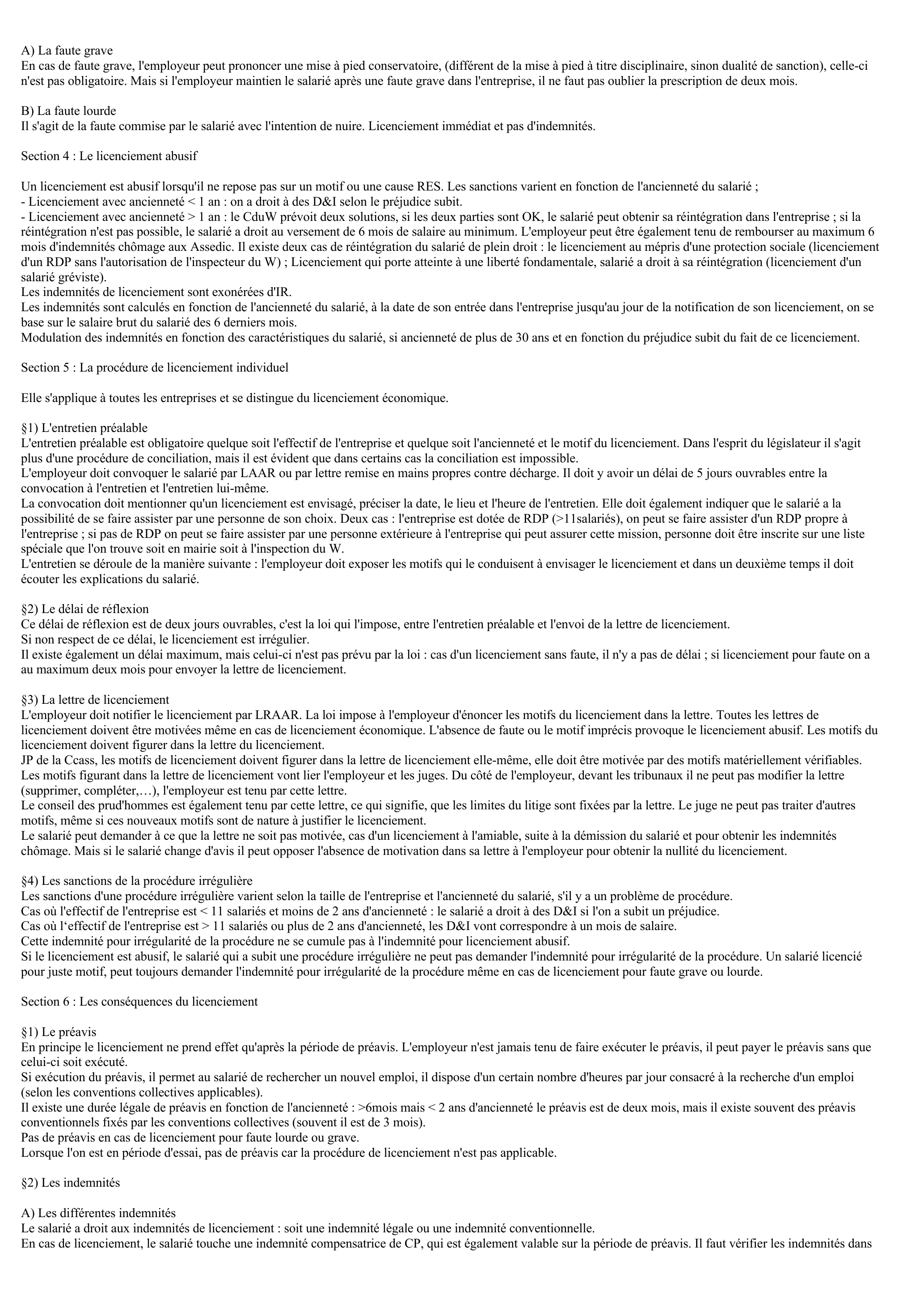 Prévisualisation du document Cours: le droit du travail