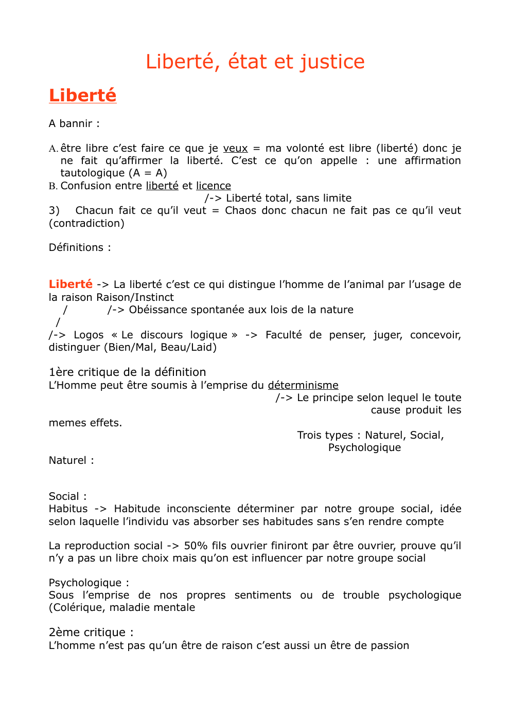 Prévisualisation du document Cours philo Liberté état justice