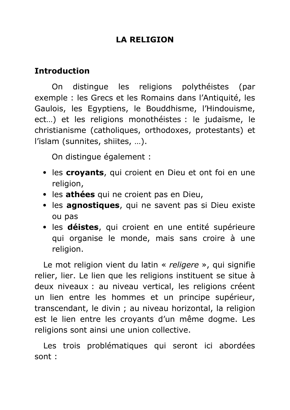 Prévisualisation du document cours religion notion philo