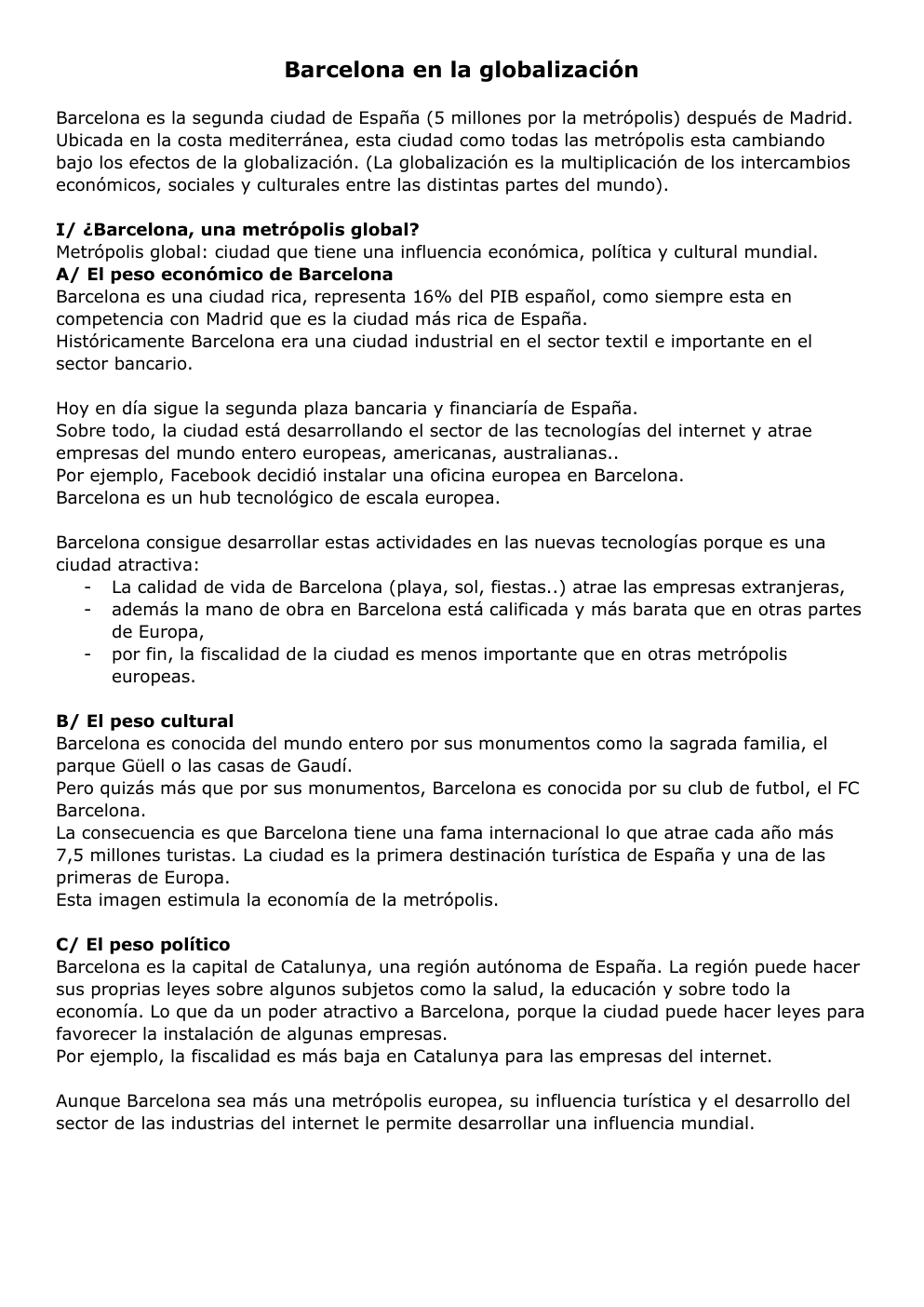 Prévisualisation du document Cours sur Barcelone - Section euro espagnol