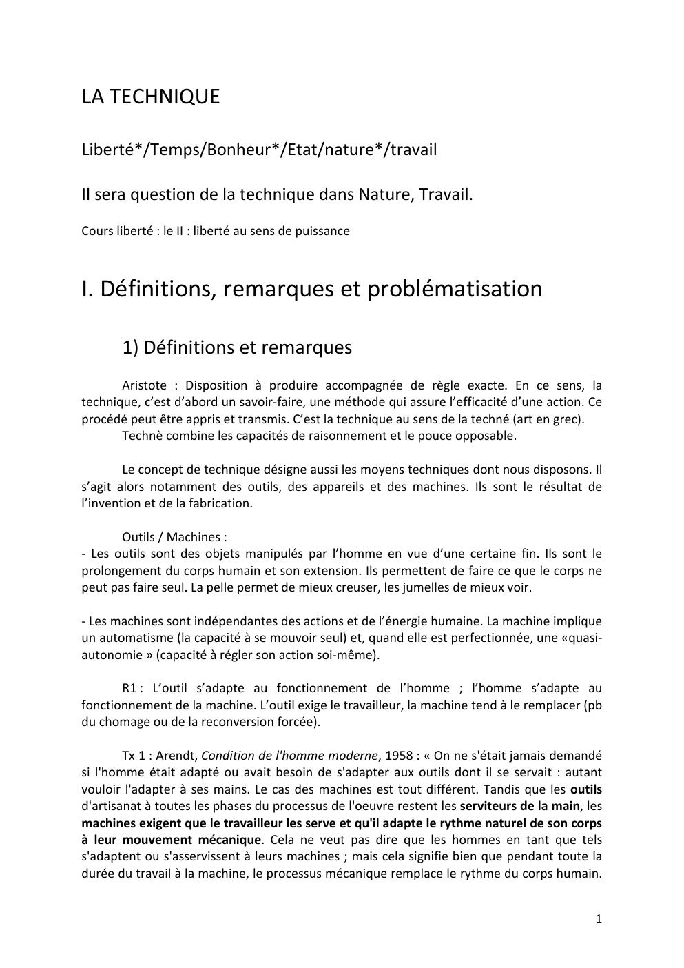 Prévisualisation du document Cours sur la technique