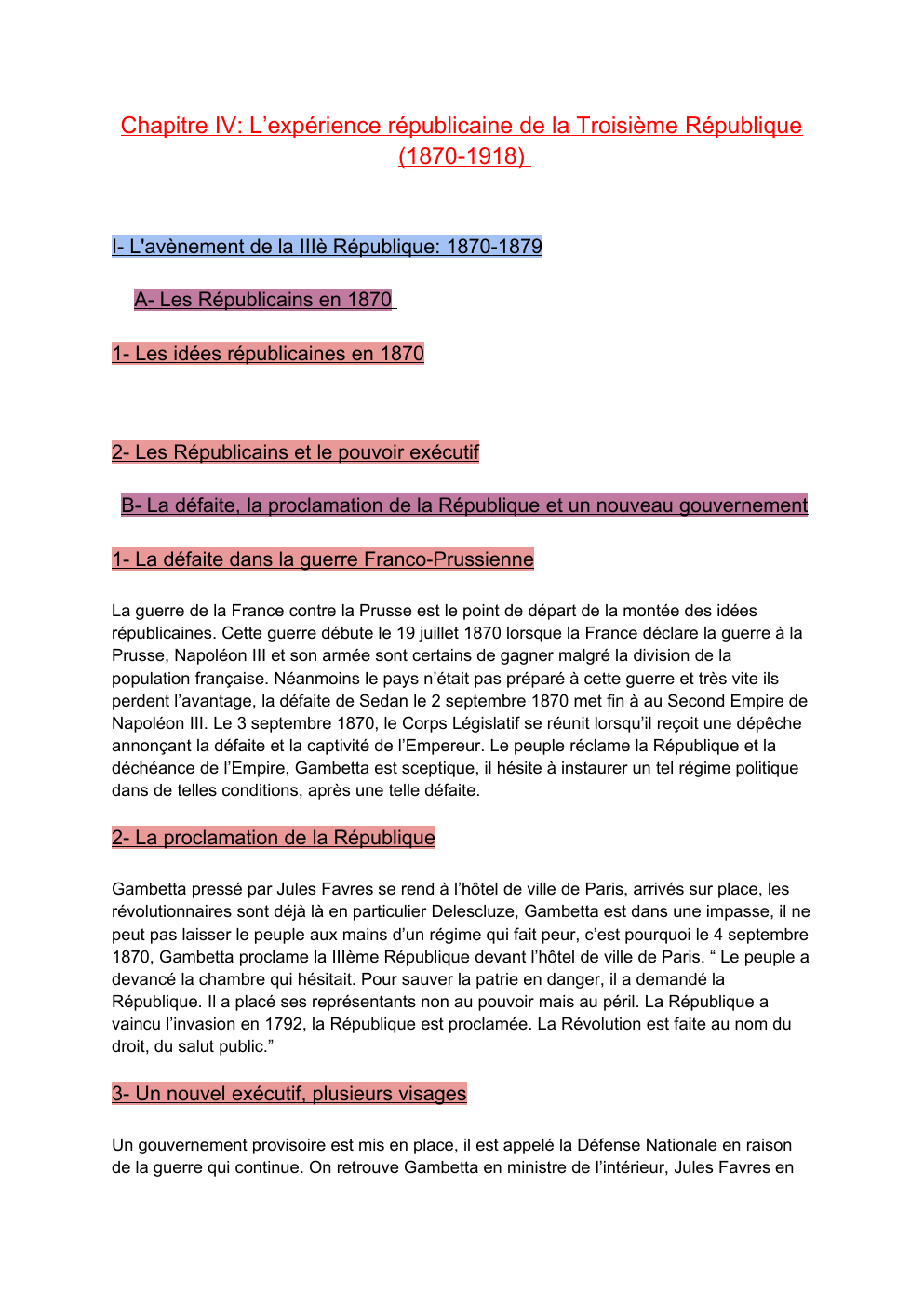 Prévisualisation du document Cours sur la troisième république française