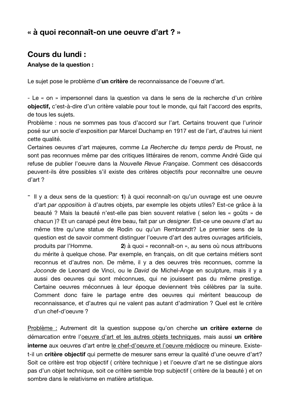 Prévisualisation du document Cours sur l'art