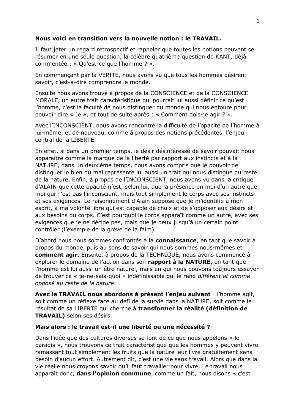 Prévisualisation du document Cours sur le travail
