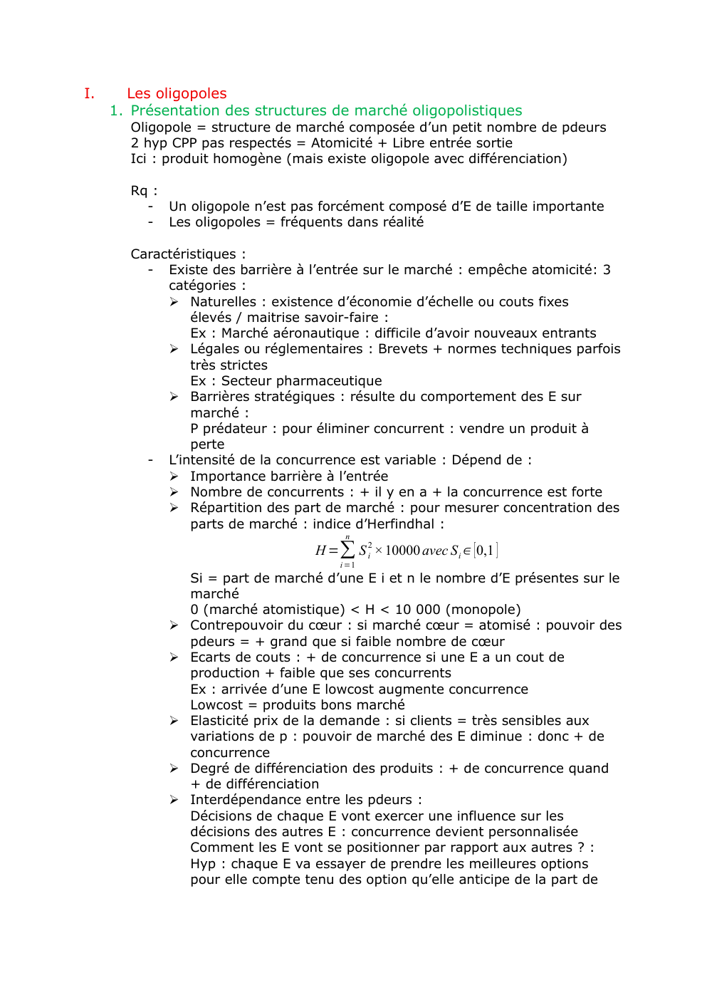 Prévisualisation du document Cours sur les oligopole - Prépa B/L
