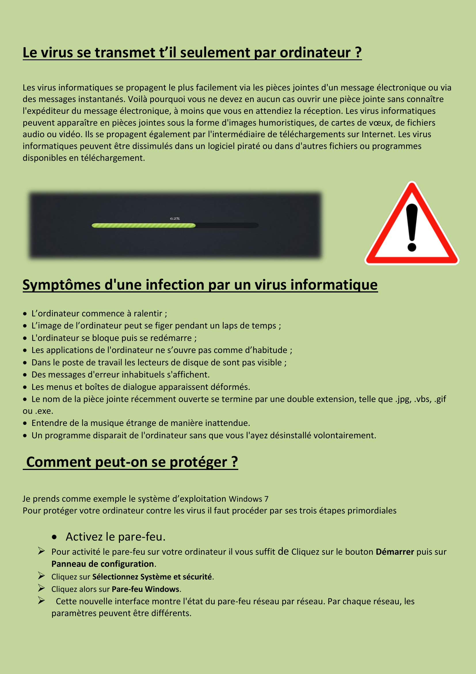 Prévisualisation du document Cours sur les virus informatique