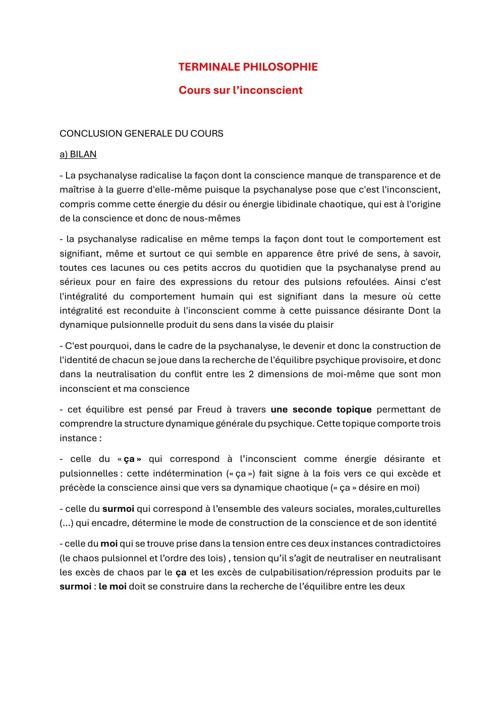 Prévisualisation du document cours sur l'inconscient