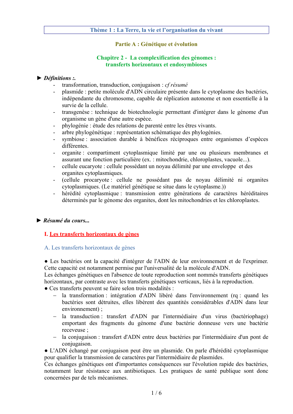 Prévisualisation du document Cours terminal sur les plantes