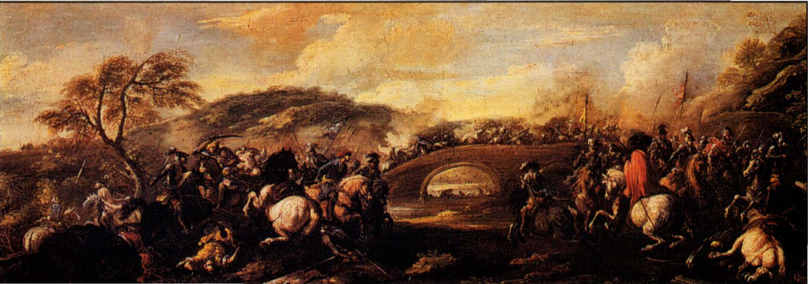 Prévisualisation du document COURTOIS
Jacques, dit le Bourguignon:
Combat de cavalerie
près d'un pont.