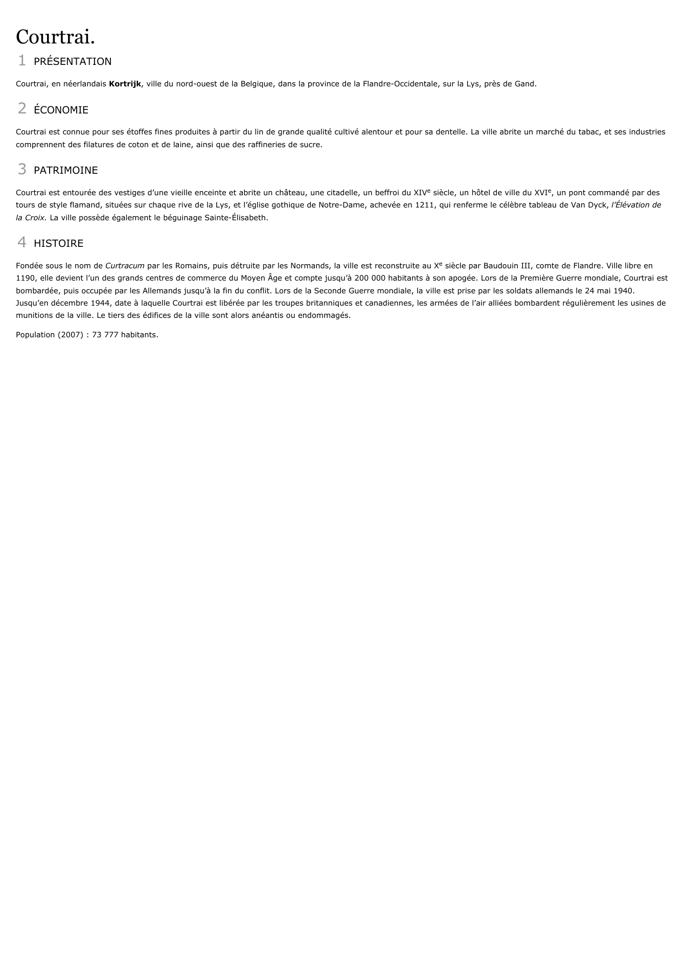 Prévisualisation du document Courtrai.