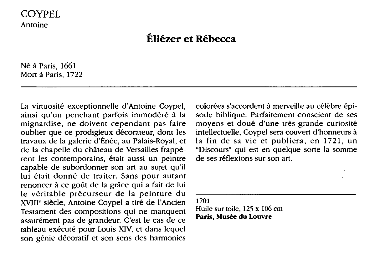 Prévisualisation du document COYPEL Antoine : Éliézer et Rébecca