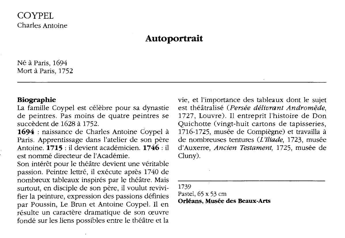 Prévisualisation du document COYPEL Charles Antoine : Autoportrait