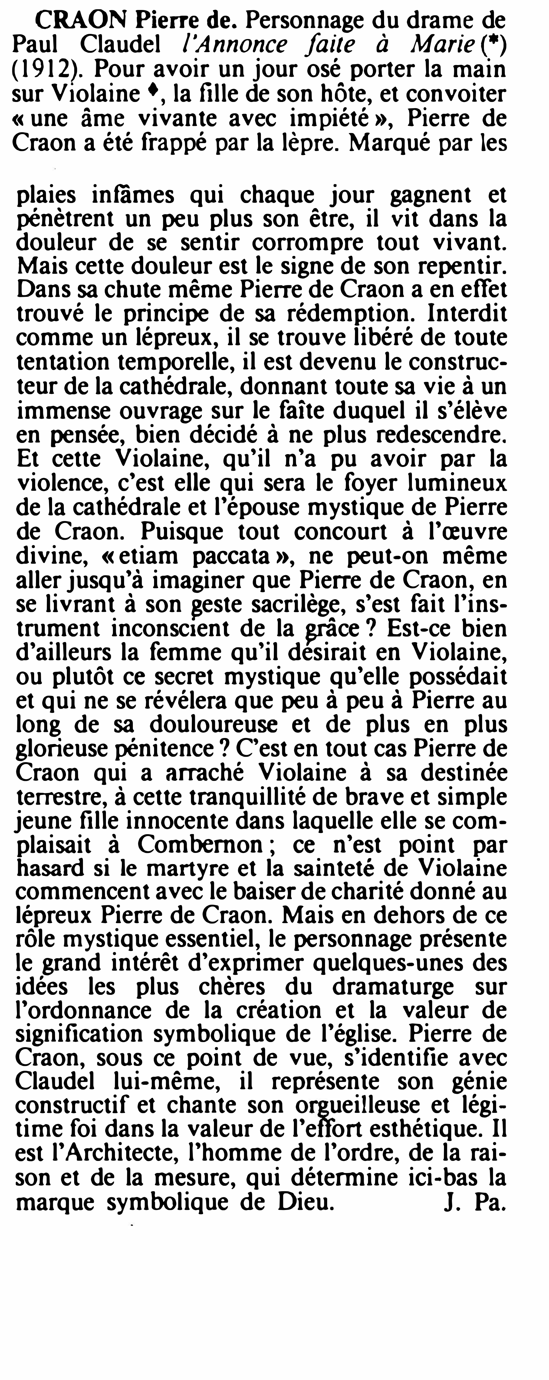 Prévisualisation du document CRAON Pierre de Paul Claudel l'Annonce faite à Marie
