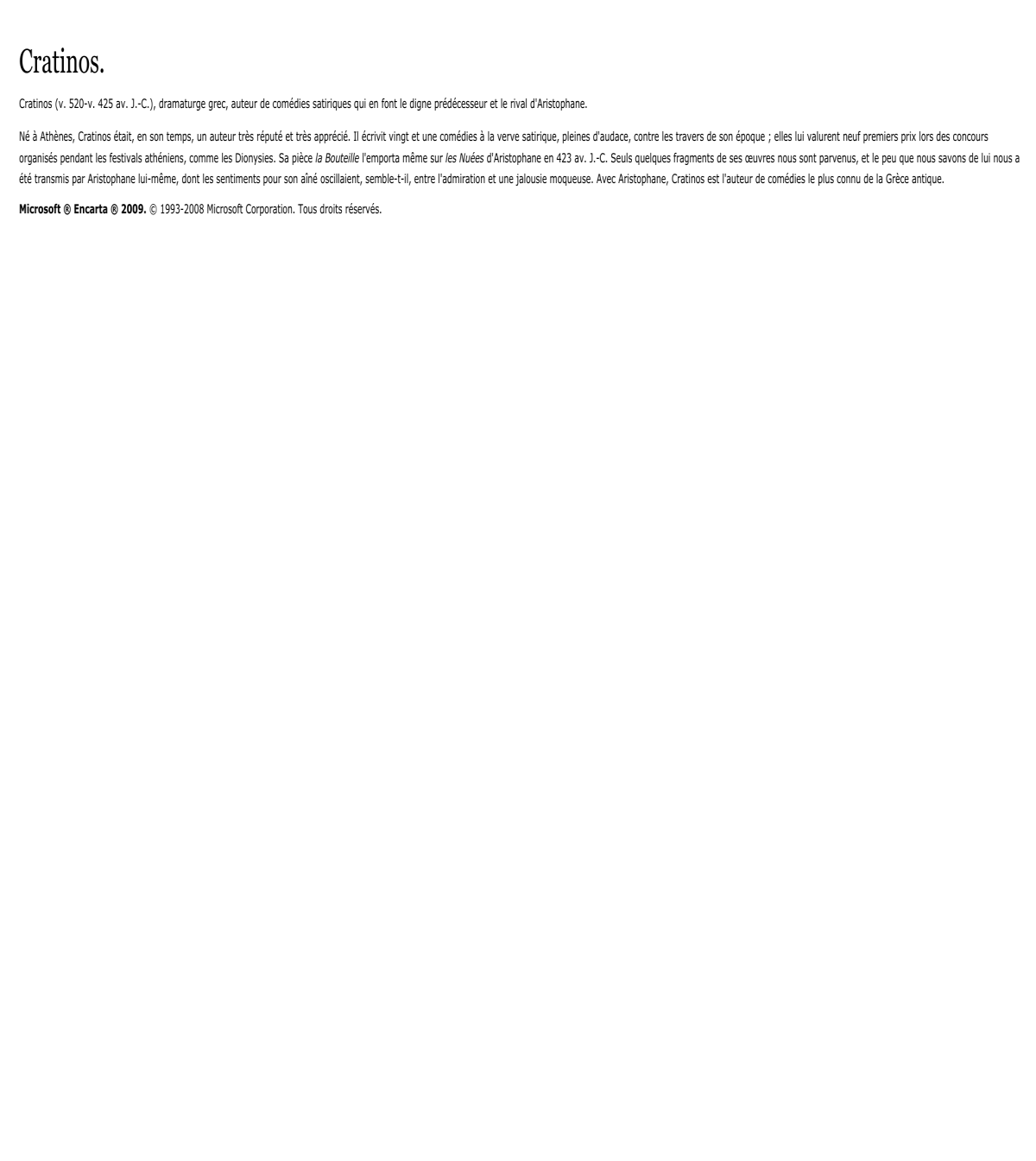 Prévisualisation du document Cratinos.