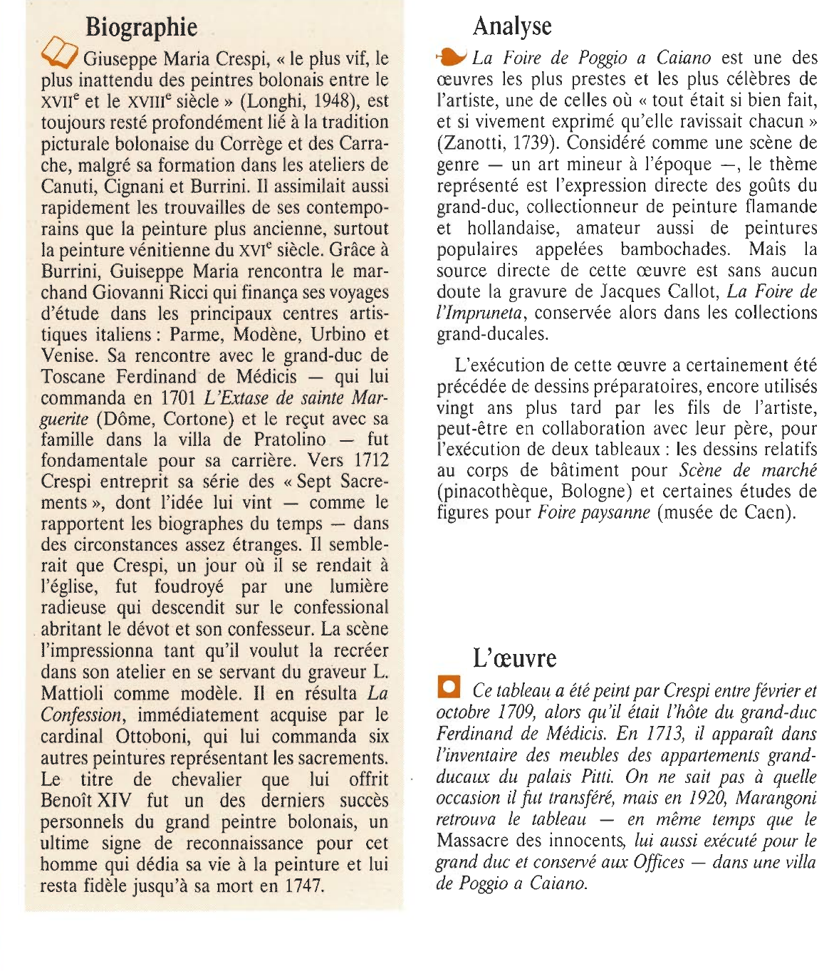 Prévisualisation du document CRESPI Giuseppe : LA FOIRE DE POGGIO A CAIANO