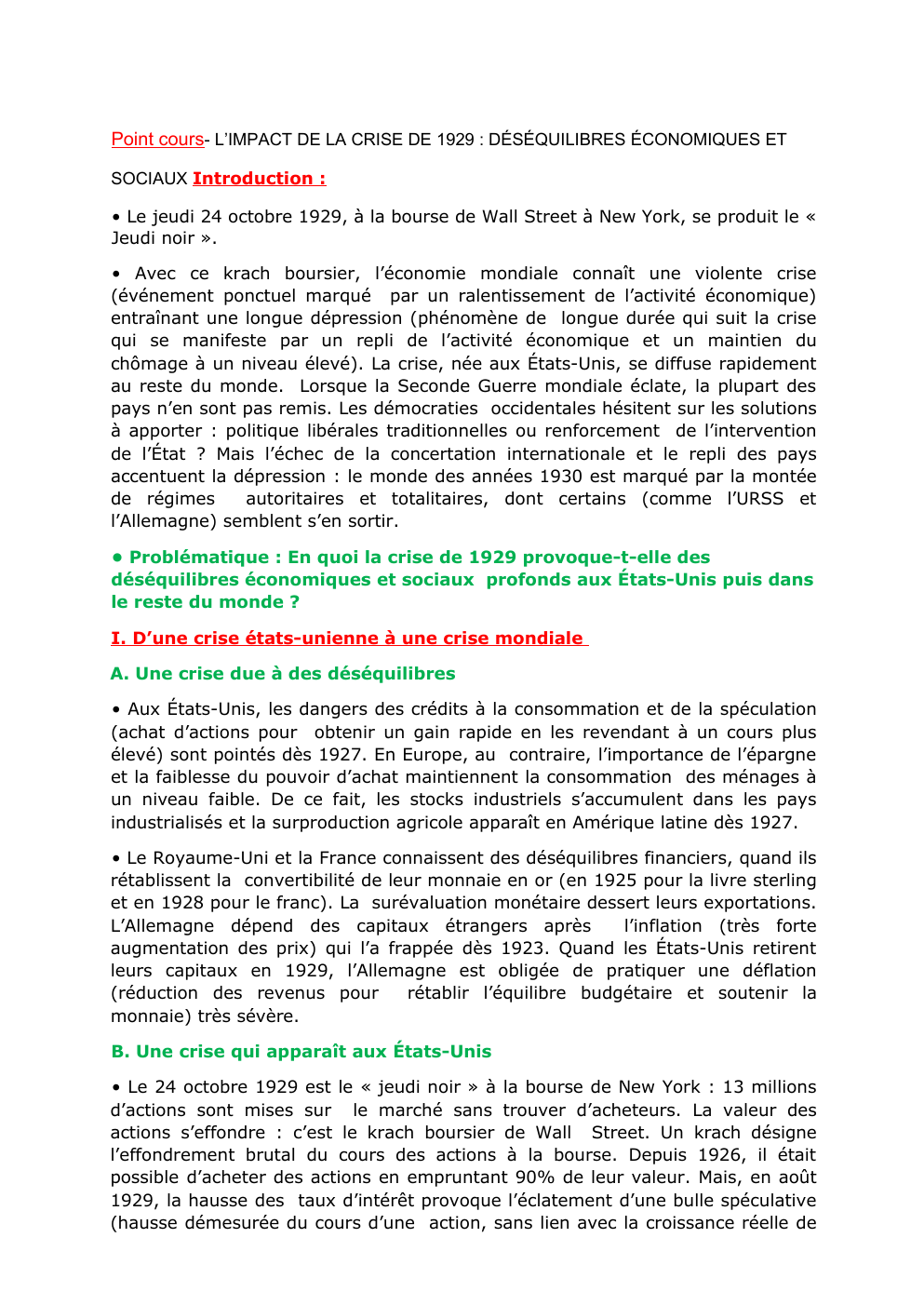 Prévisualisation du document CRISE DE 1929 (Histoire)