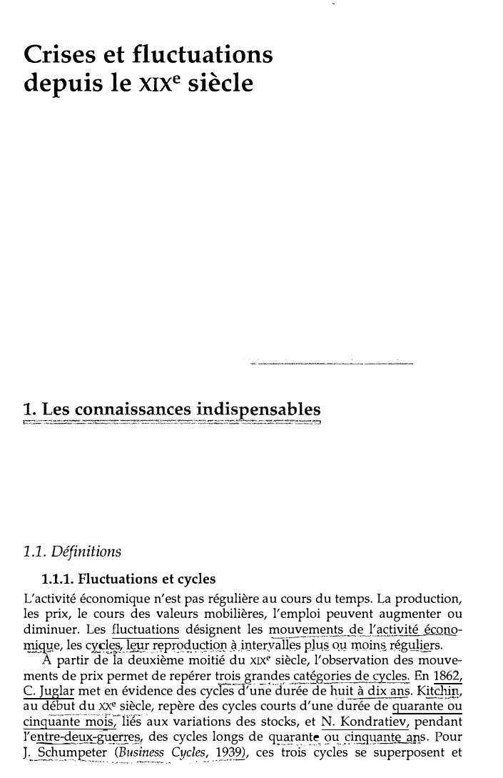 Prévisualisation du document Crises et fluctuations depuis le xixe siècle