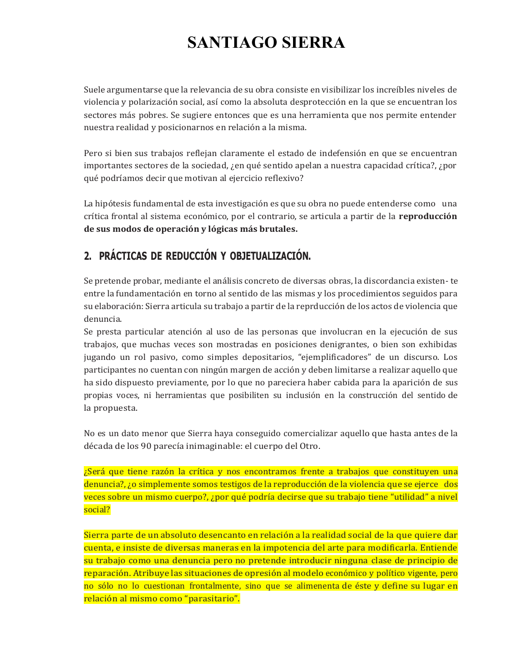 Prévisualisation du document CRÍTICA AL ARTISTA SANTIAGO SIERRA