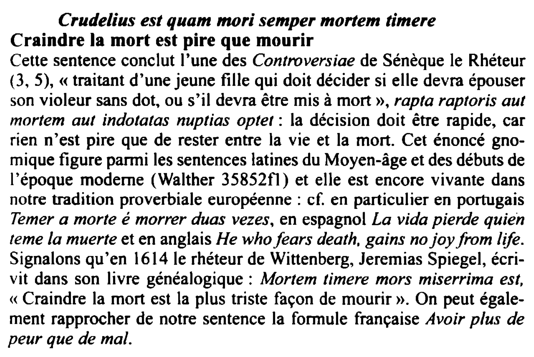 Prévisualisation du document Crudelius est quam mori semper mortem timere