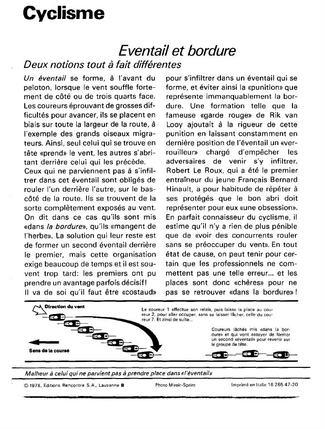 Prévisualisation du document Cyclisme:Eventail et bordure (sport).