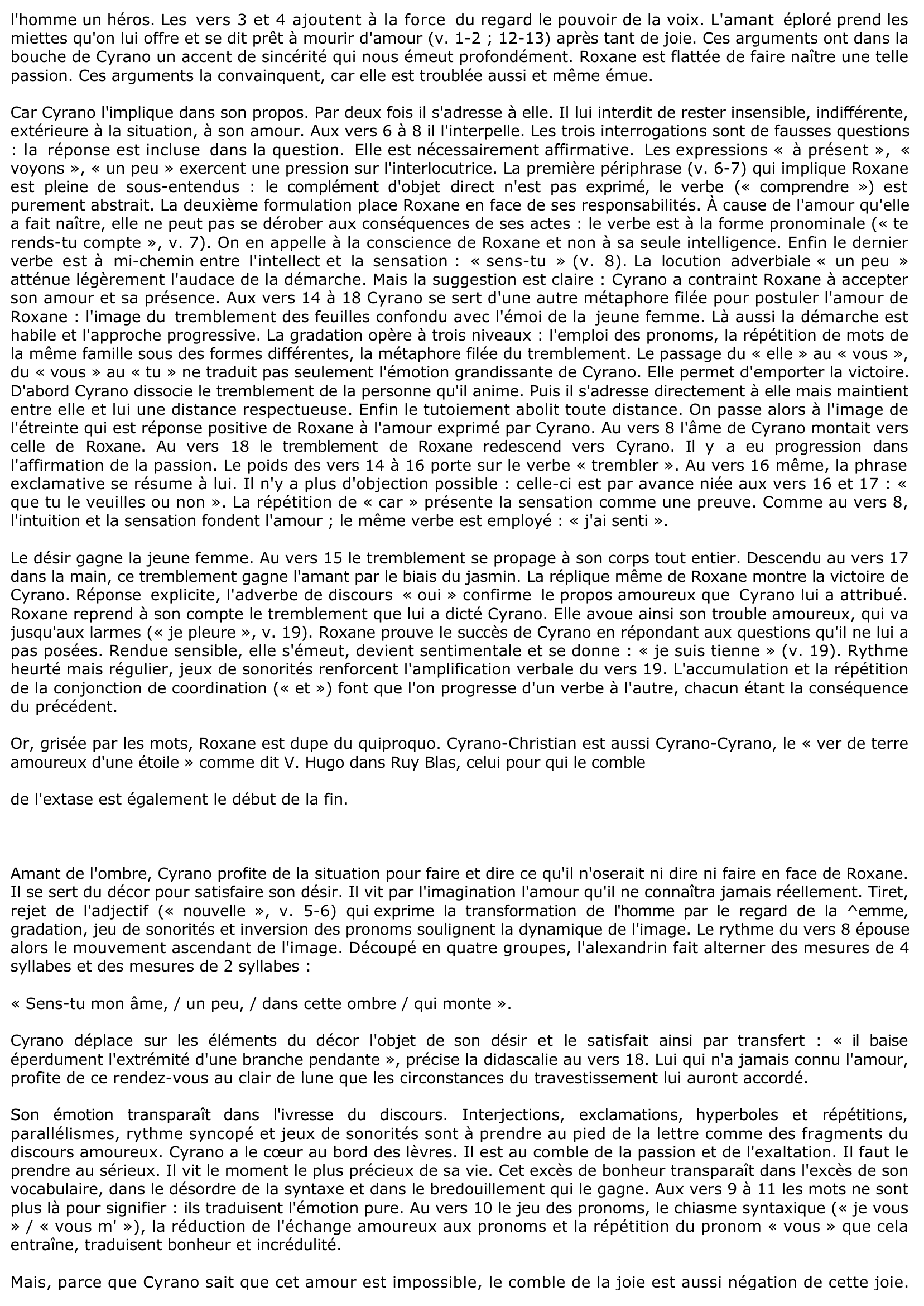 Prévisualisation du document (Cyrano de Bergerac, acte III, scène VII, 1897.) Edmond Rostand
