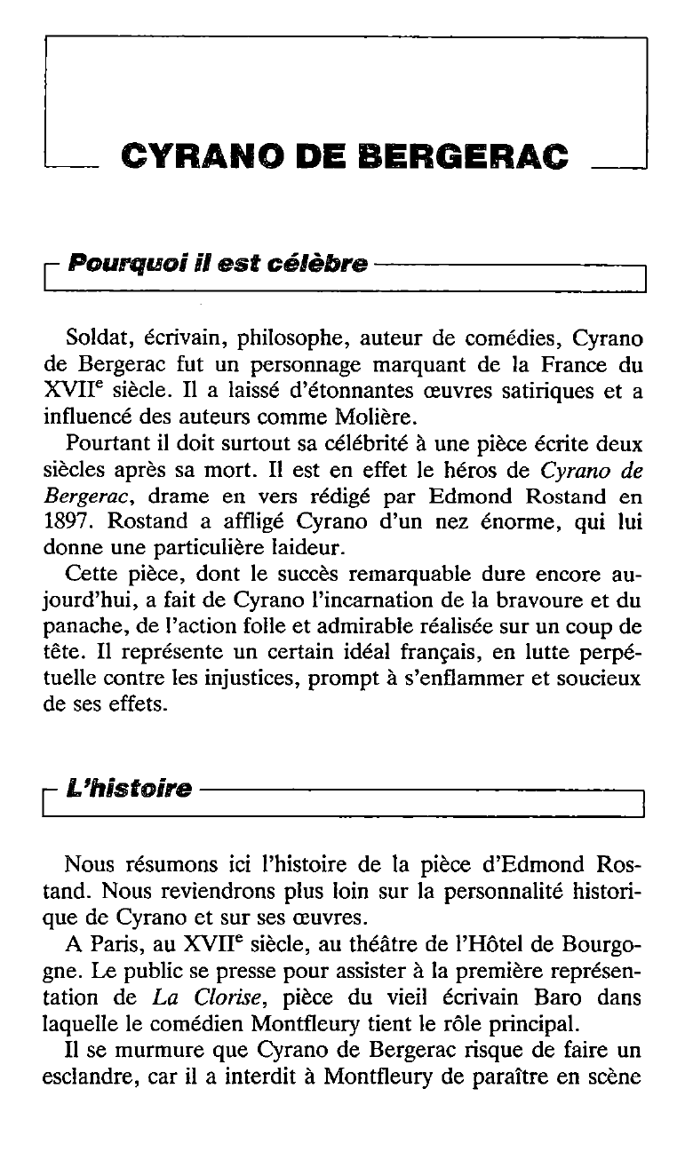 Prévisualisation du document Cyrano de Bergerac [Edmond Rostand] - fiche de lecture.